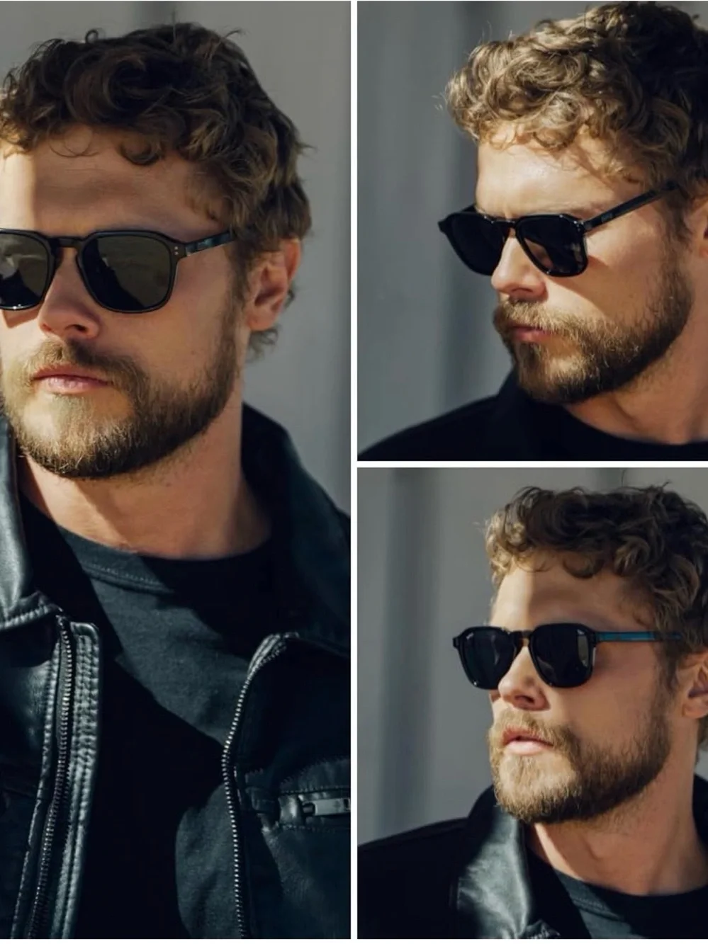 WMP Men's Black Square Sunglasses